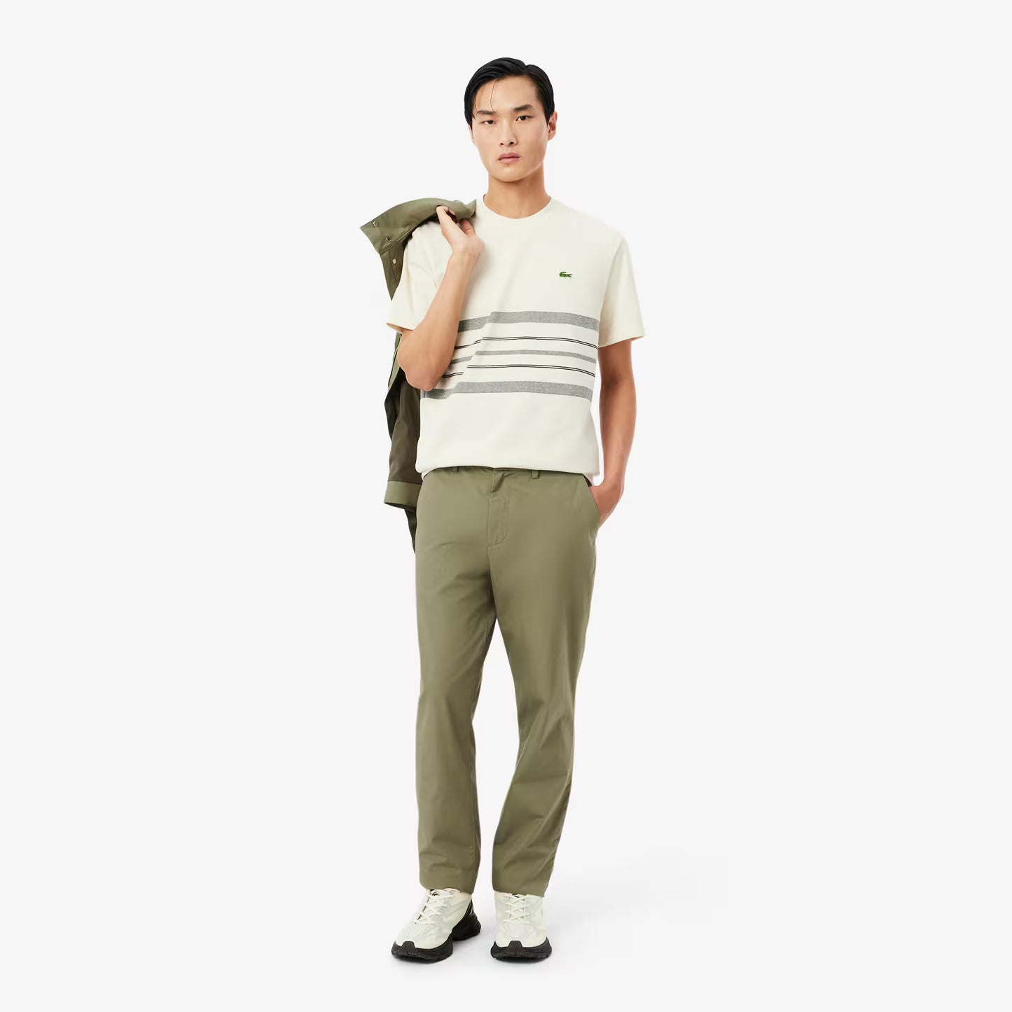 Pantalon chino en twill de coton à coupe droite
