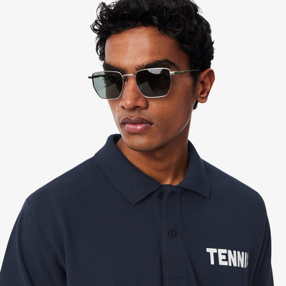 Polo en petit piqué imprimé coupe classique