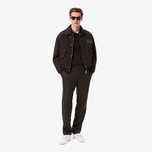 Straight Fit Chevron Wool Pants