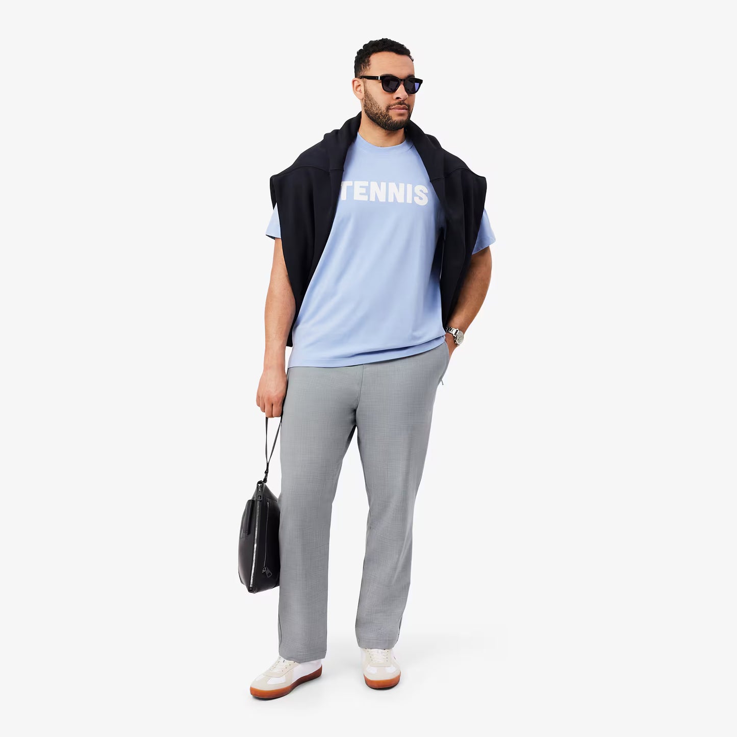 Pantalon chino en flanelle de laine coupe droite