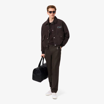 Pantalon Droit en Laine à Chevrons