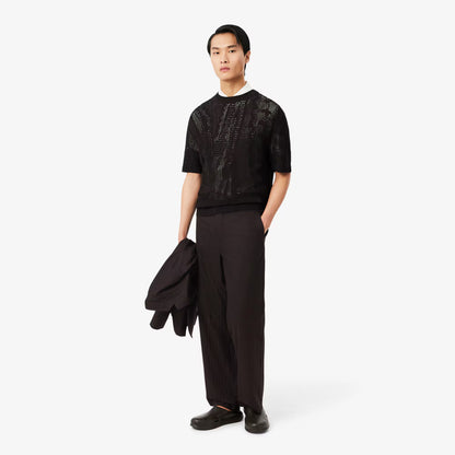 Pantalon de costume rayé en coton coupe droite