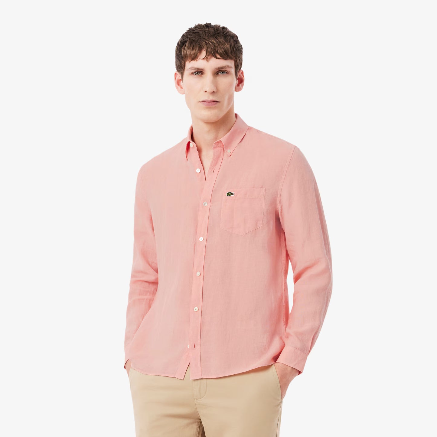 Chemise en lin coupe droite