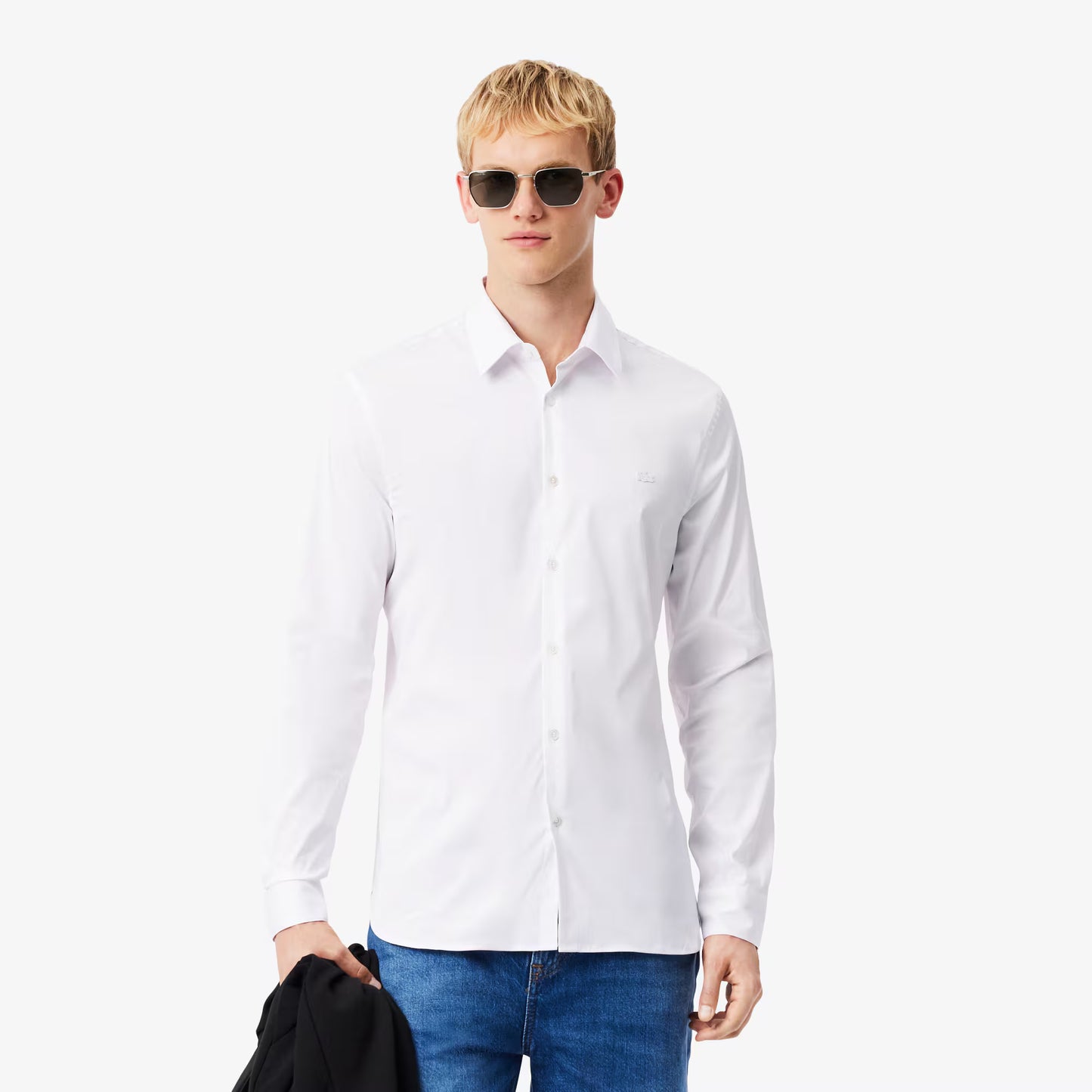 Chemise slim en popeline stretch