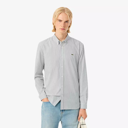 Chemise rayée en pinpoint coupe droite