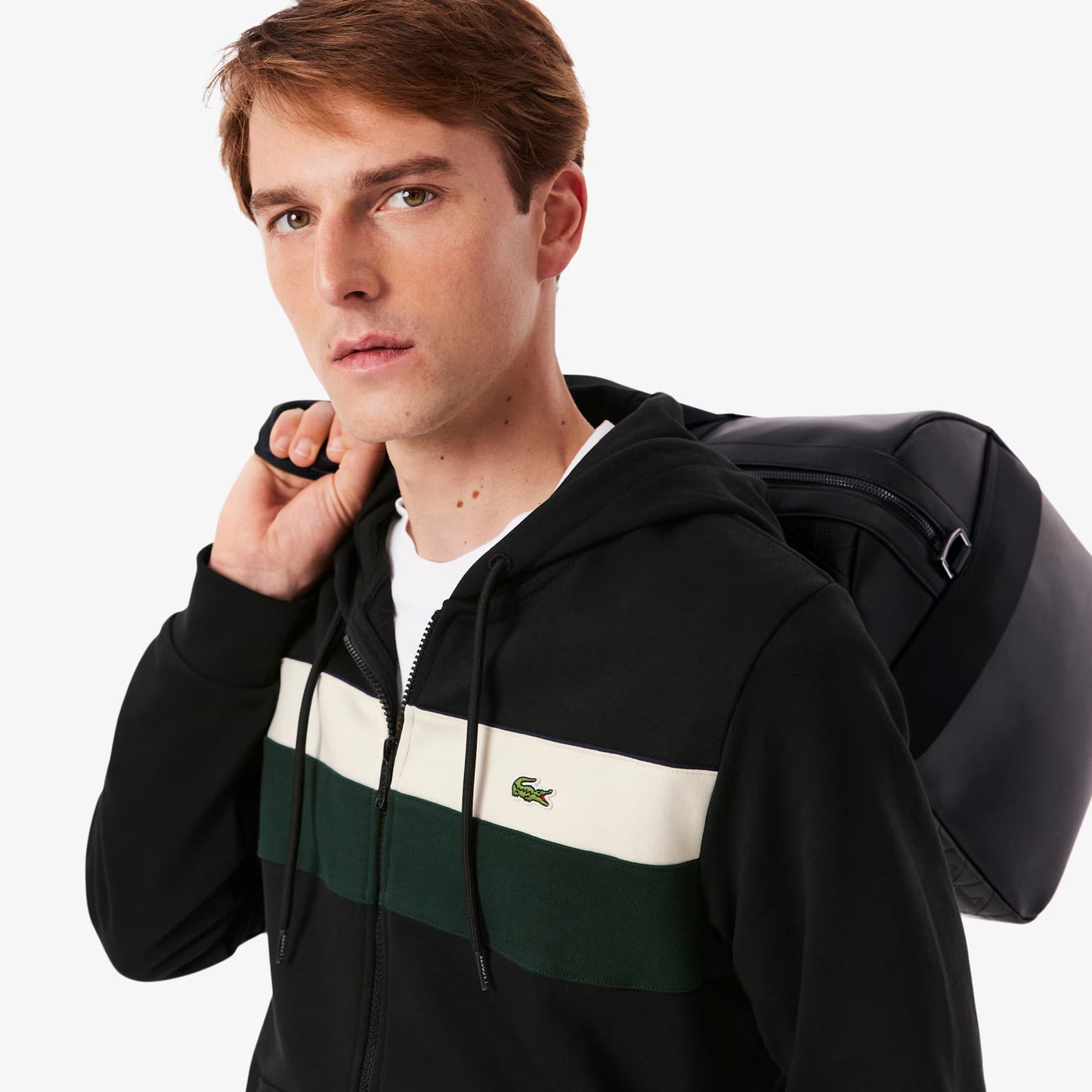 Sweat à capuche zippé color-block