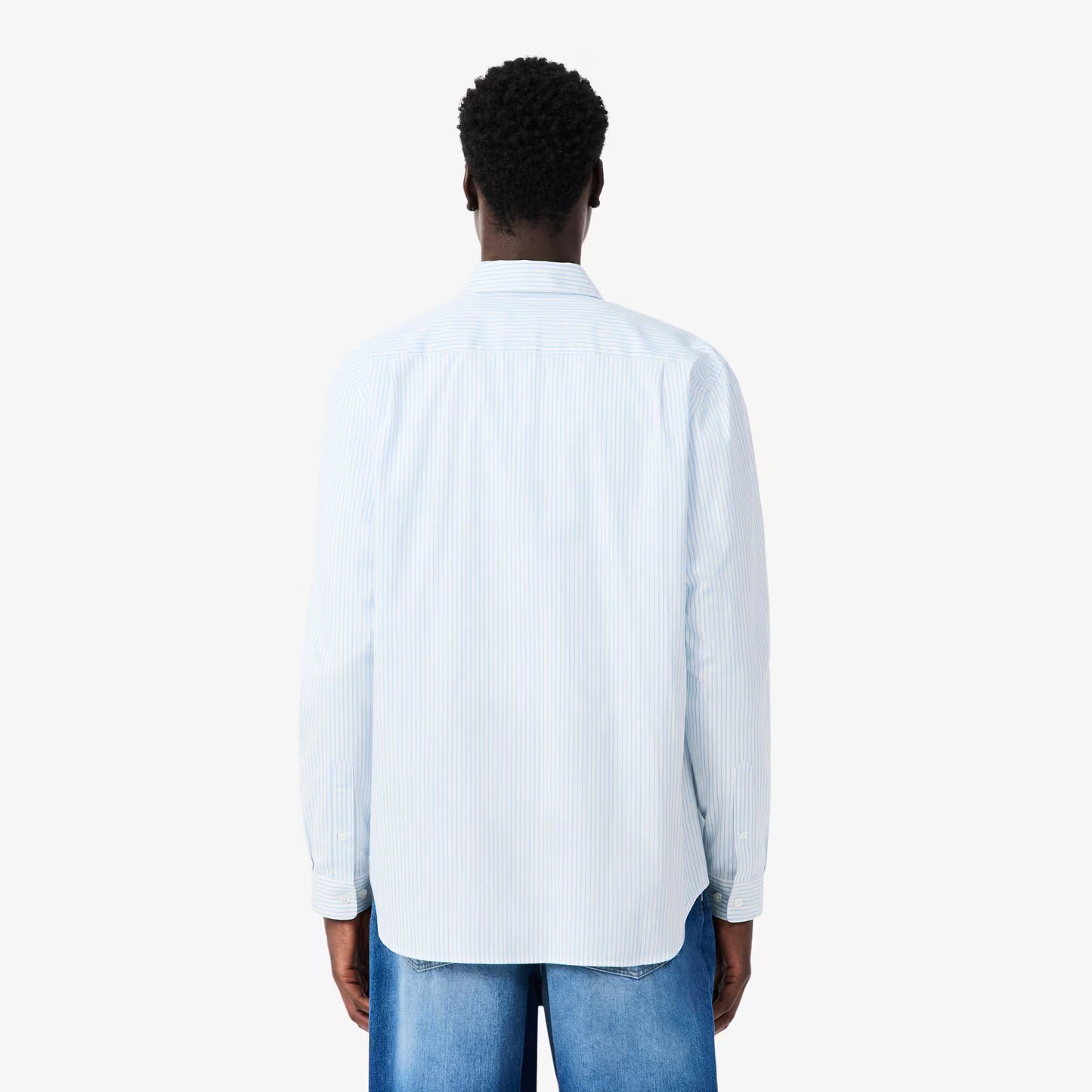 Chemise rayée en pinpoint coupe droite