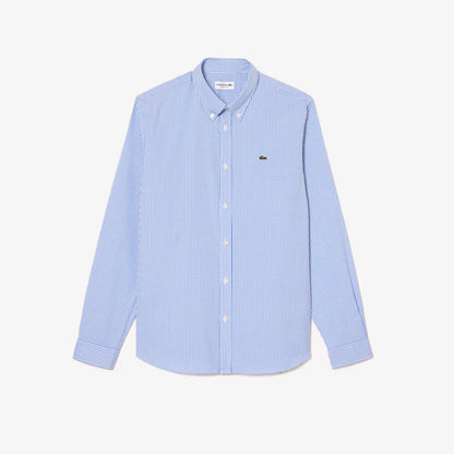 Chemise à carreaux en coton coupe droite