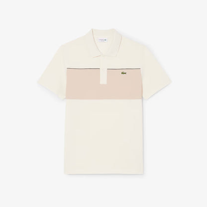 Polo en piqué color block coupe droite