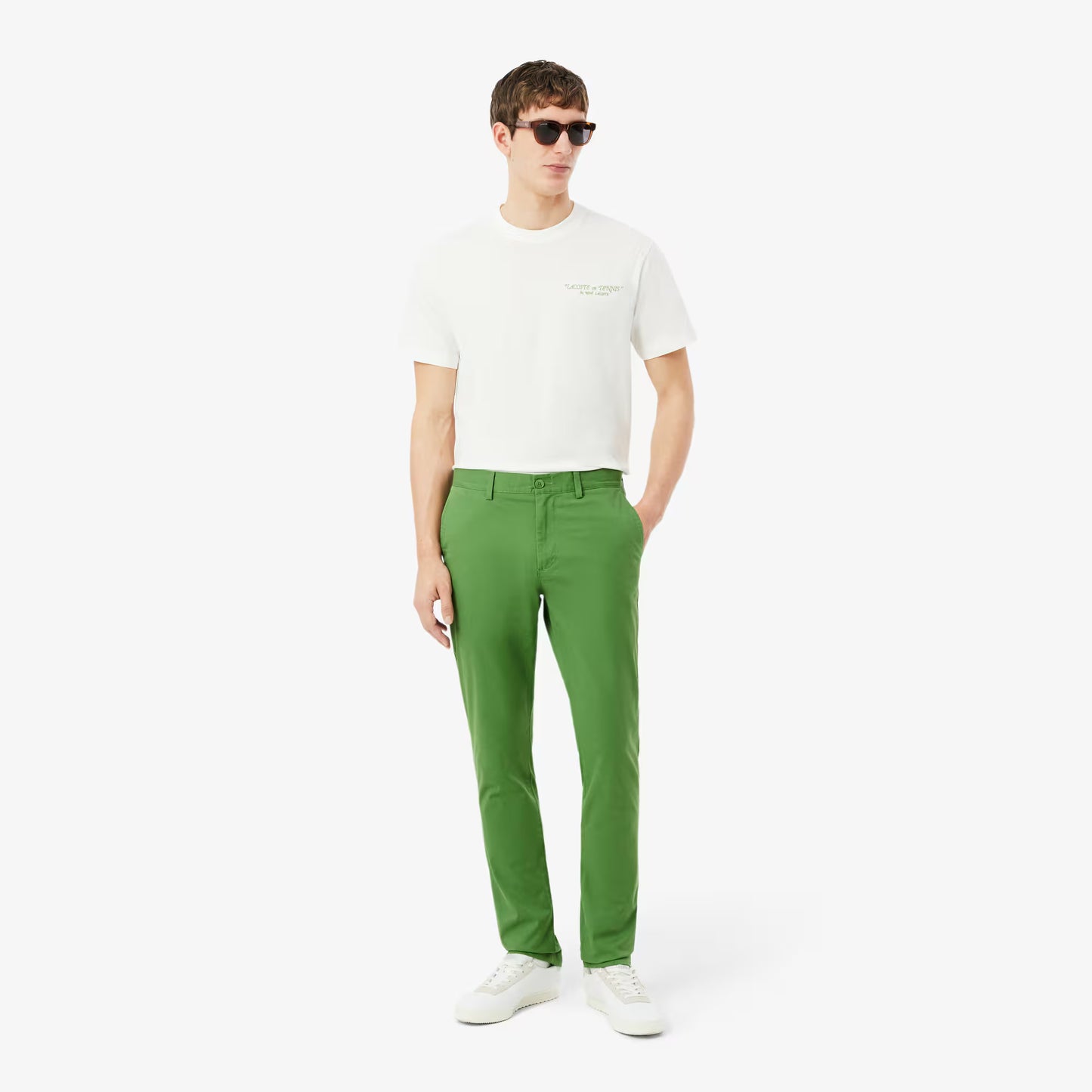 Pantalon Chino en Twill Extensible Coupe Ajustée