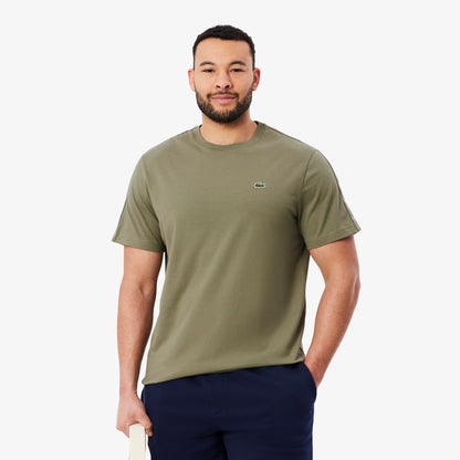 T-shirt à bande rayée griffée