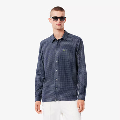 Chemise en flanelle à carreaux coupe droite