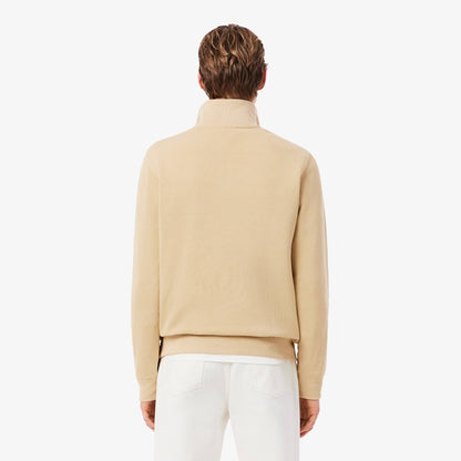 Sweatshirt zippé à col montant en interlock