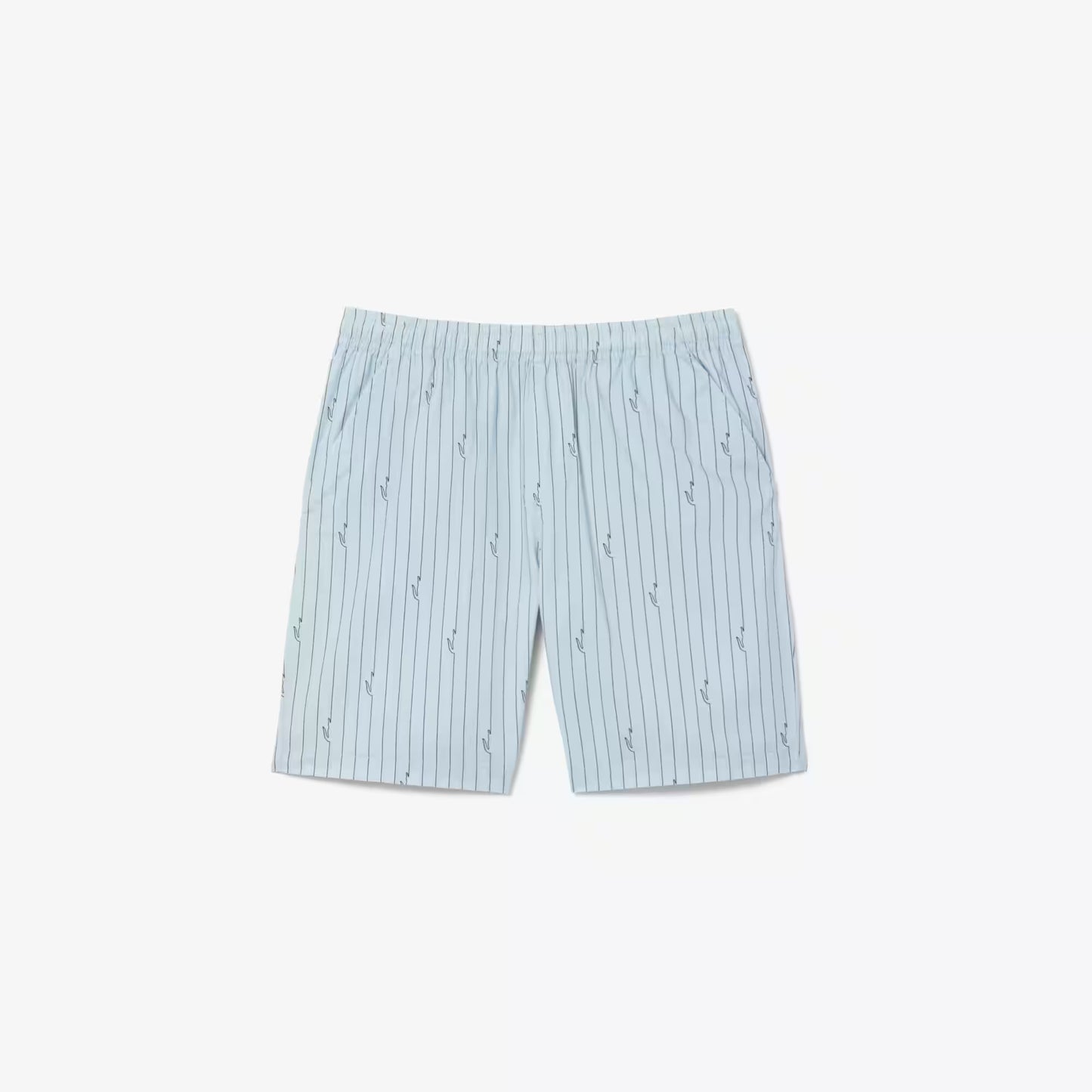 Short en coton rayé imprimé crocodile