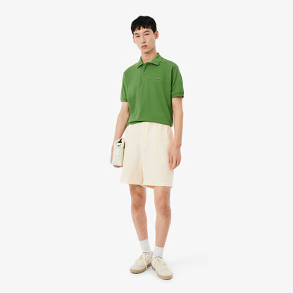 Short en sergé de lin mélangé, coupe droite