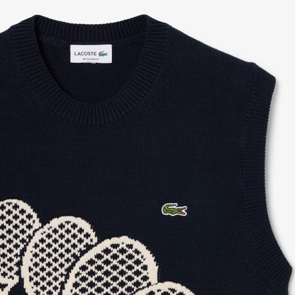 Gilet en maille jacquard de coton
