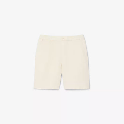 Short en sergé de lin mélangé, coupe droite